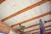 Photo of spray foam insulation installed in the ceiling