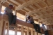 Photo of students working on framing at clerestory 