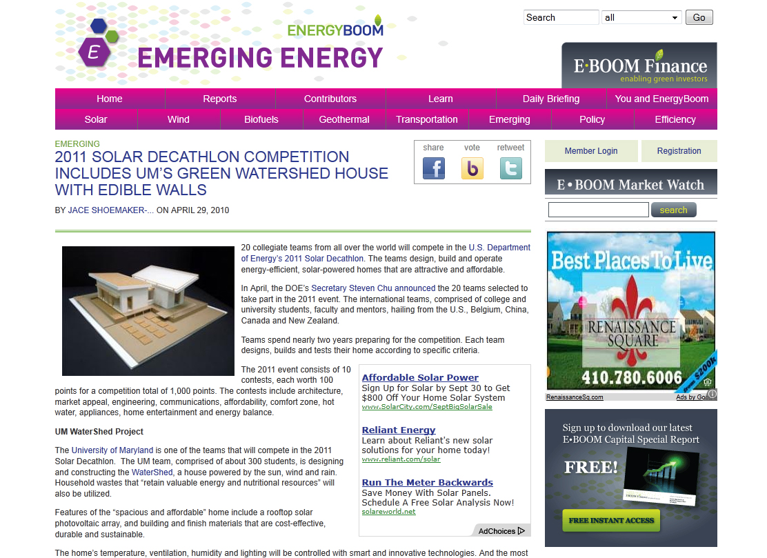 Screenshot of Emergy Energy article