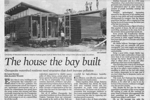 Scan of Baltimore Sun article on WaterShed