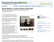 Screenshot of Quiet Waters lecture series article