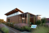 Exterior architectural photograph of Maryland's entry in the U.S. Department of Energy Solar Decathlon 2011, Washington D.C., Sept. 30, 2011. (Credit: Jim Tetro/U.S. Department of Energy Solar Decathlon)