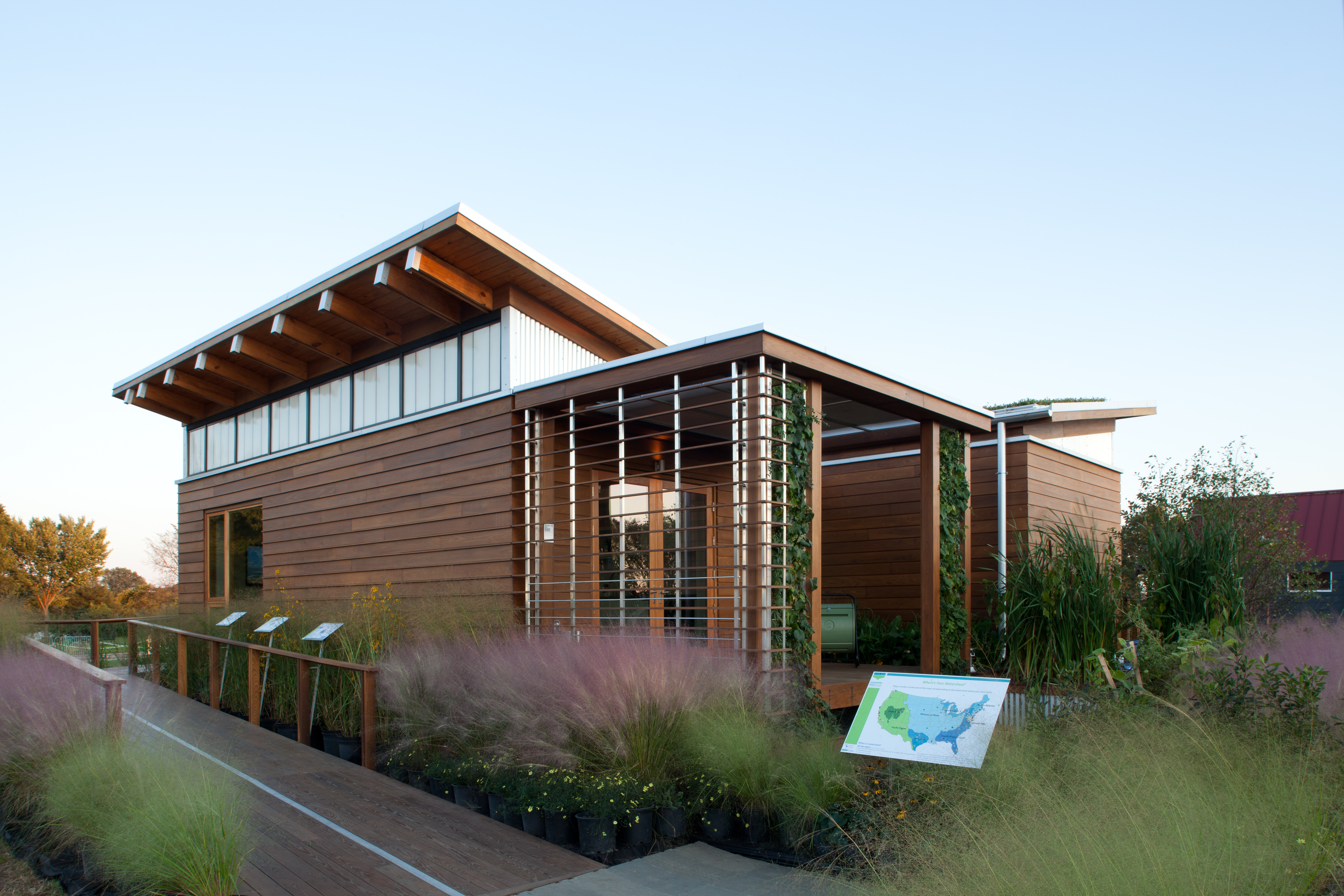Exterior architectural photograph of Maryland's entry in the U.S. Department of Energy Solar Decathlon 2011, Washington D.C., Sept. 30, 2011.